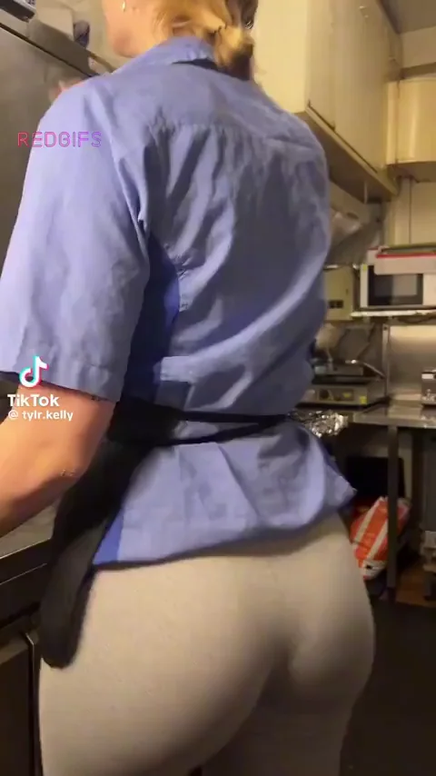 Tylr Kelly's Massive Kitchen Ass Tease in Tight White Leggings