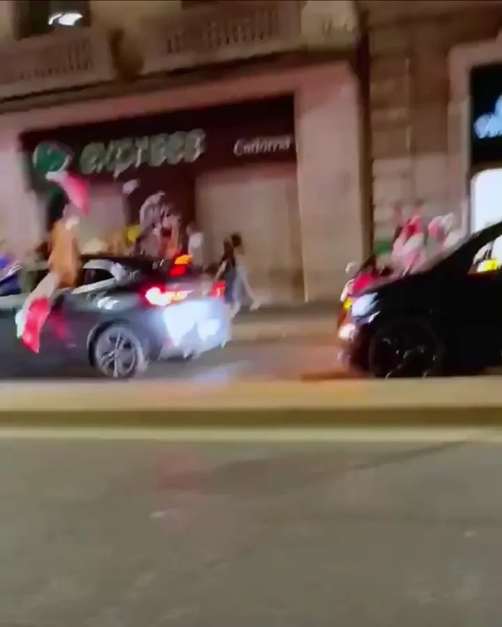 Topless Thong Slut Thanks Italian Team with Tits Out on Victory Street! 🇮🇹🍑🔥