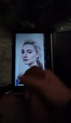 Bud's Massive Cock Jerks Wild Over Saoirse Ronan's Slutty Screen Face - Epic Cum Tribute Blast