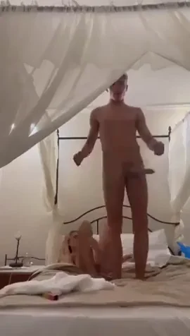 Twink Stud's Massive Cock Tease & Pussy Grip Under Sheer Canopy 😈🍆💦