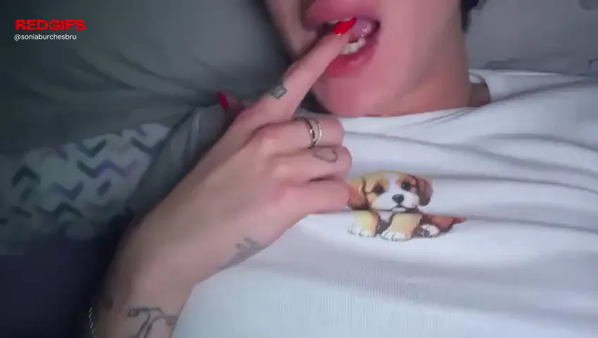Trans Girlfriend's Cock Pops Hard from Teasing Tongue Flick