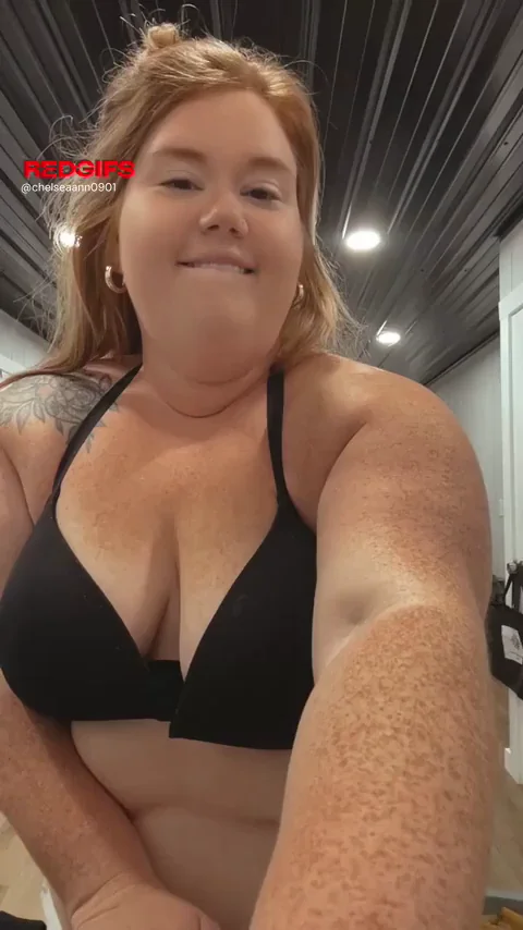 Chubby Mom's Massive Pierced Tits Tease
