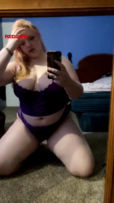 220lbs Babe in Purple Lingerie: Keep Gaining?