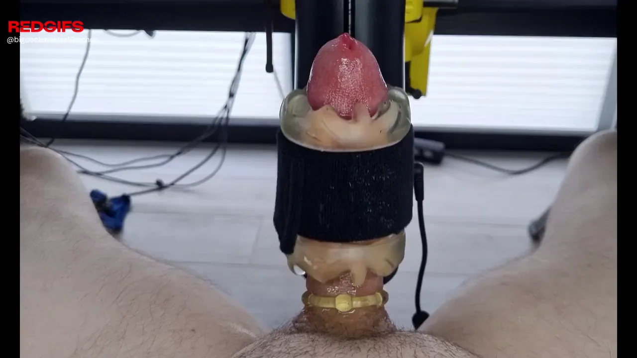 Balls are so fucking full - Cumshot after 1 hour handsfree fleshlight edging (OC)
