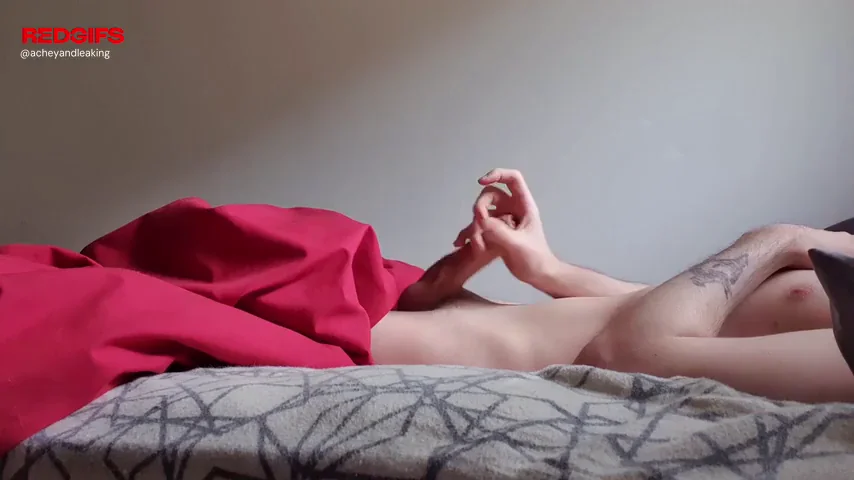 Edged Sub Slut Moans & Explodes Thick Cum All Over His Toned Body