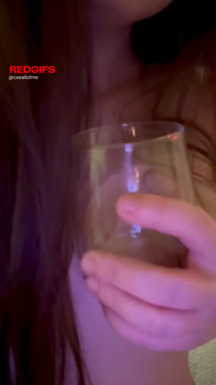 Thirsty Slut Drooling Spit into Her Glass for You