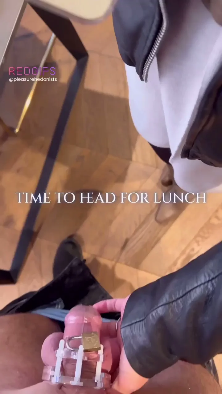 Caging cuck whilst going for lunch with a hot bull