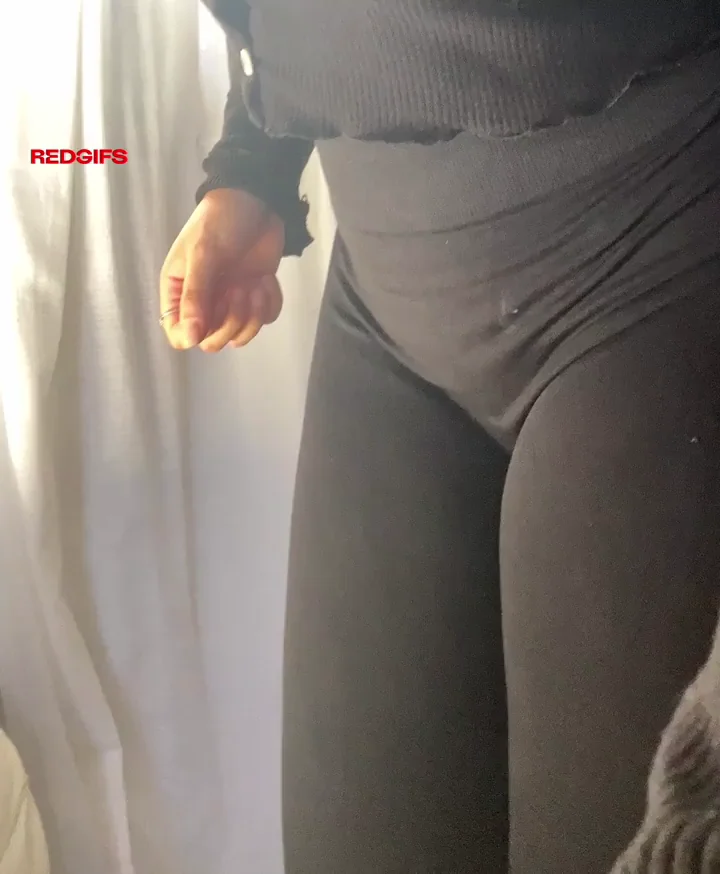 Pantyless Ass Tease: Curvy Teen's Thicc Booty in Sheer Leggings