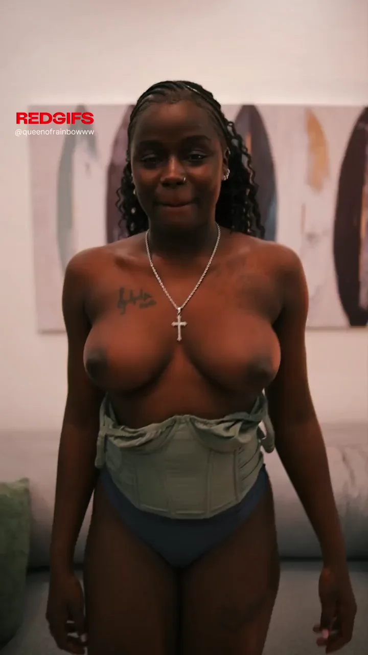 Barely Legal Ebony Teen's Massive Tits Beg for Worship