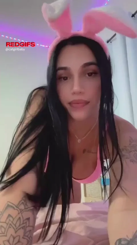 Trans Bunny Babe Flashes Massive Girlcock 🍆🐰💦