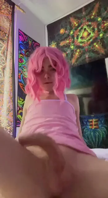 🍆💦 How Many Loads Can This Pink-Haired Trans Hottie Take Daily? 🔥