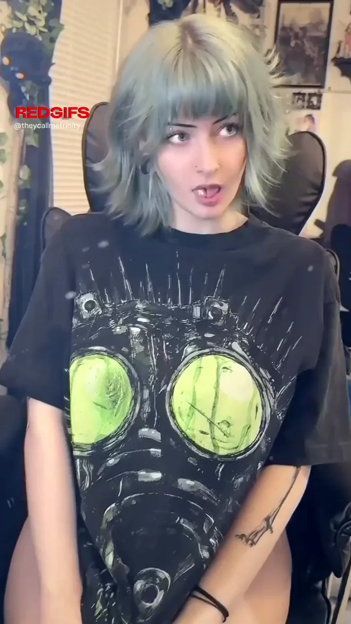 Revealing my huge goth tits