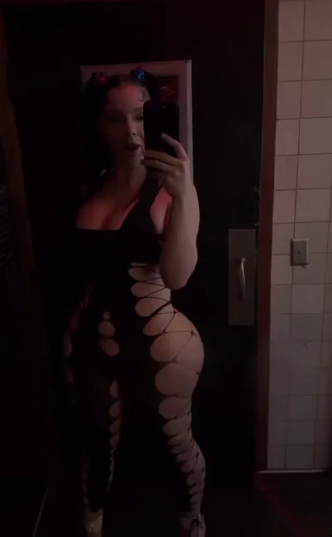 Thick Busty Stripper Teasing in Cutout Bodysuit