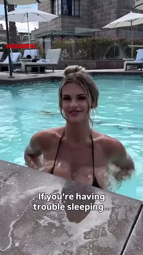 Blonde Bikini Babe's Massive Tits Tease at Poolside 😍💦