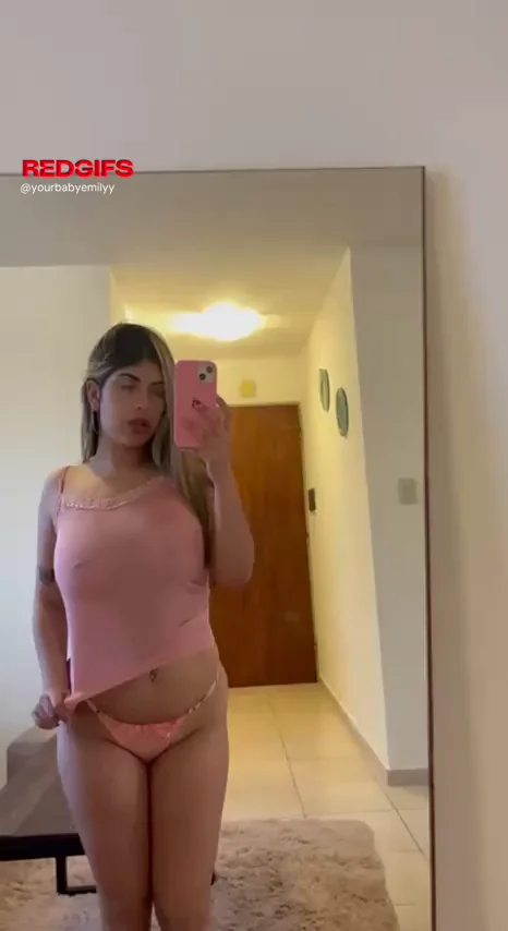 Perfect Natural Latina Boobs Tease in Pink Lingerie 💖🍒