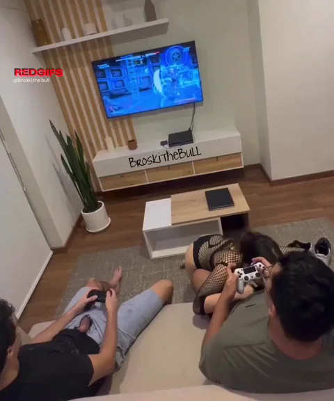 We have our joysticks and she has hers