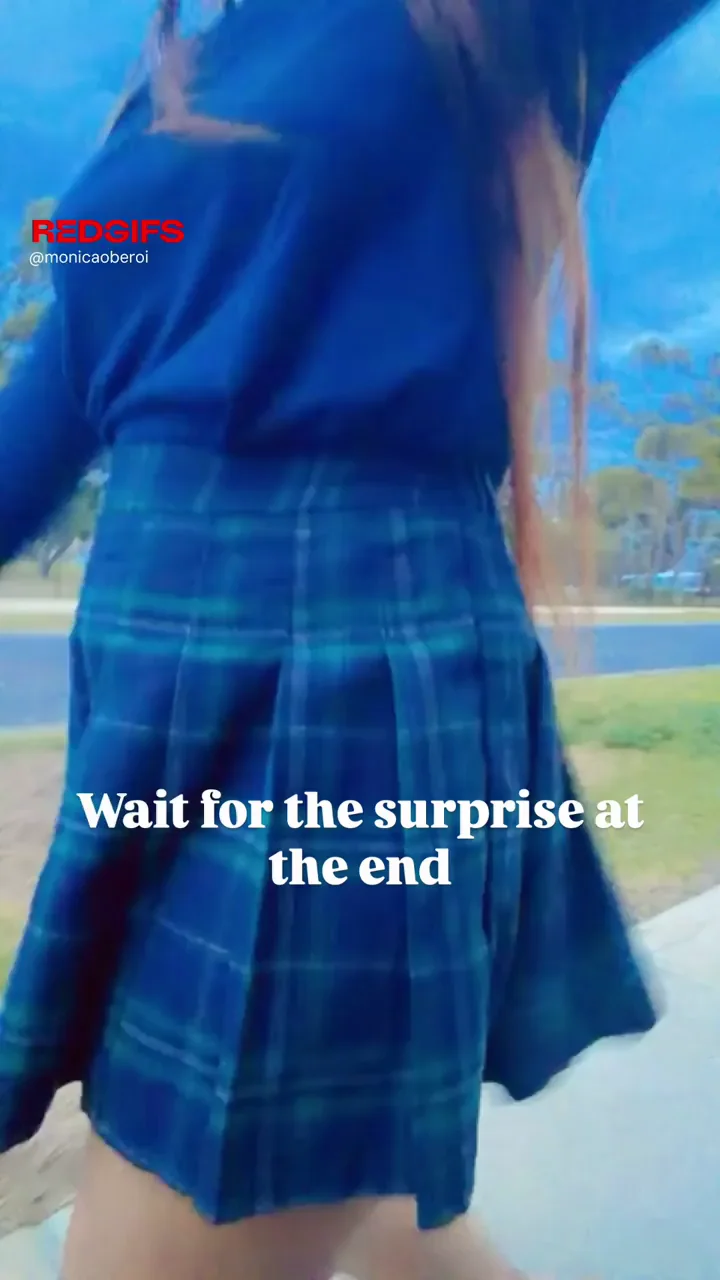 Plugged ass walking around in a short skirt