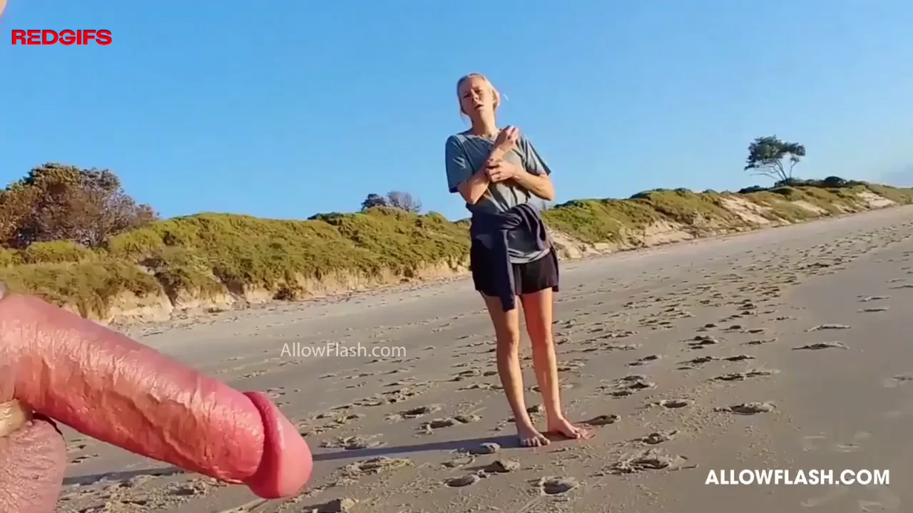 MILF Beach Slut Can't Quit Staring at My Massive Cock Flash 😏