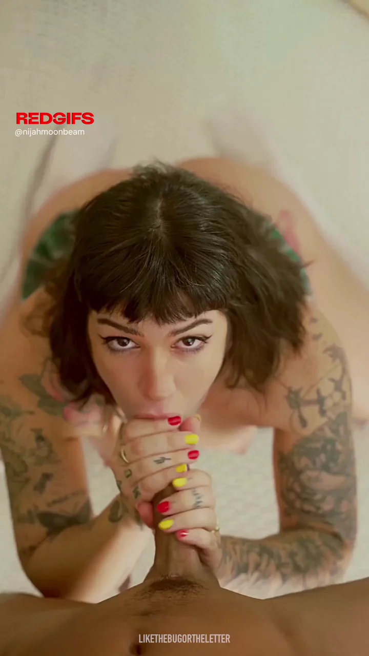 Inked Cumslut Double-Hands Your Load All Over Her Pretty Face