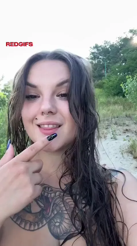 Everyone be careful! This slut is enjoying the last warm days and flashing her tits AGAIN