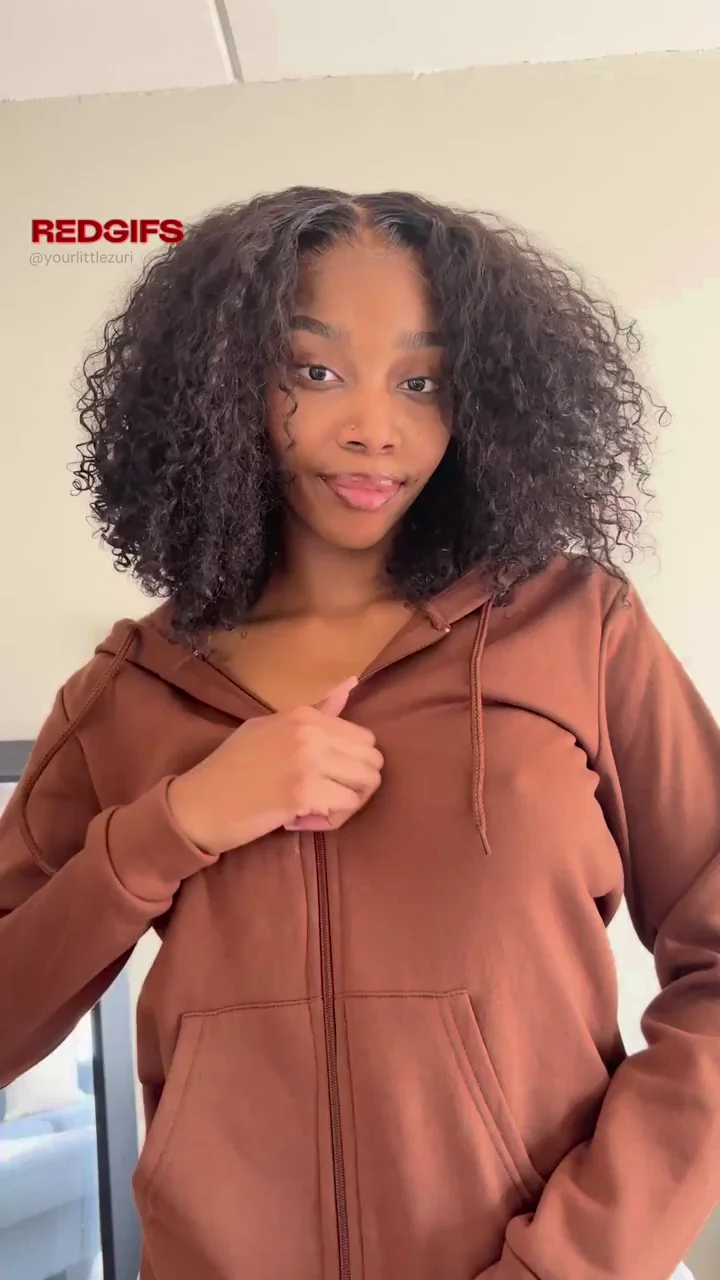 Ebony Hoodie Tease: Massive Tits Spill Out!