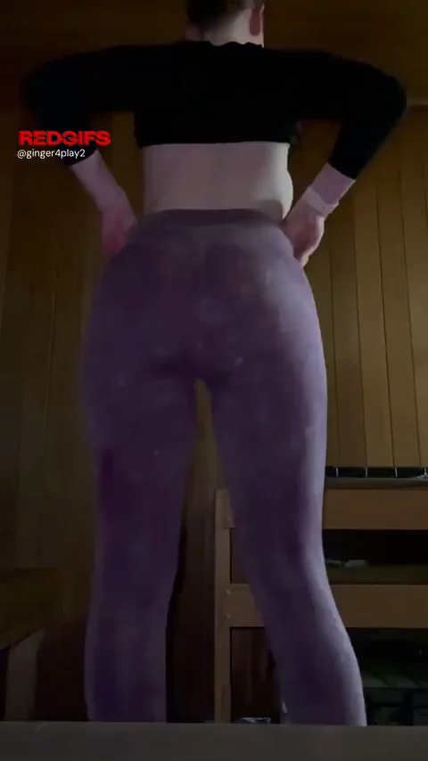 Ginger MILF's Daring Yoga Pant Ass Tease & Strip