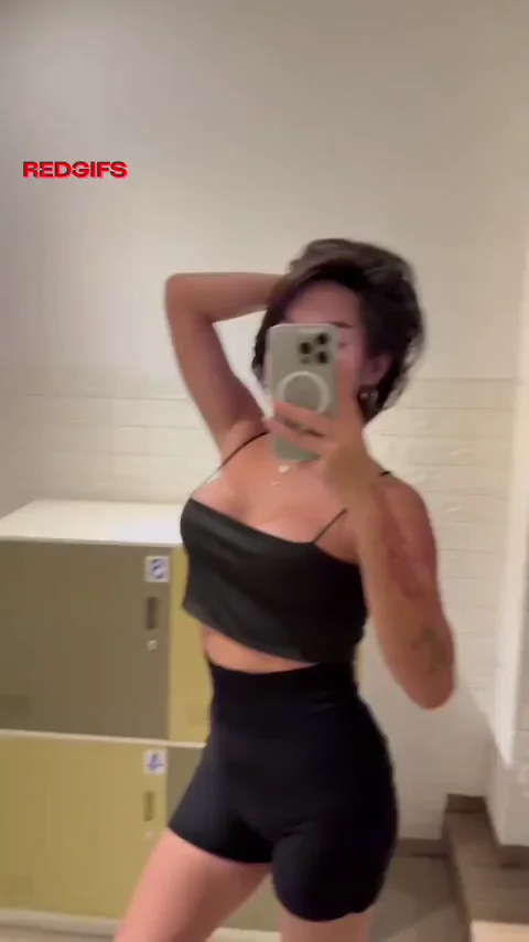 Shy Latina Trans Gym Slut's Sweaty Boner Tease in Lockers 💦🍆😈