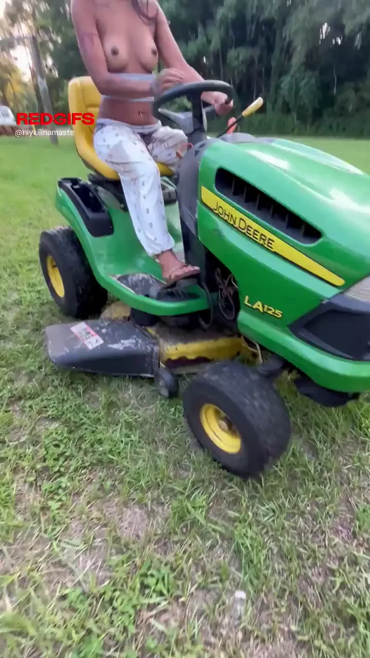 I love mowing the lawn