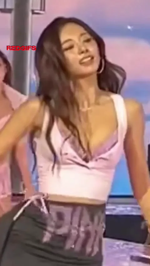 Tzuyu's Slutty Pink Tease: TWICE Idol's Perky Tits Bouncing on Stage