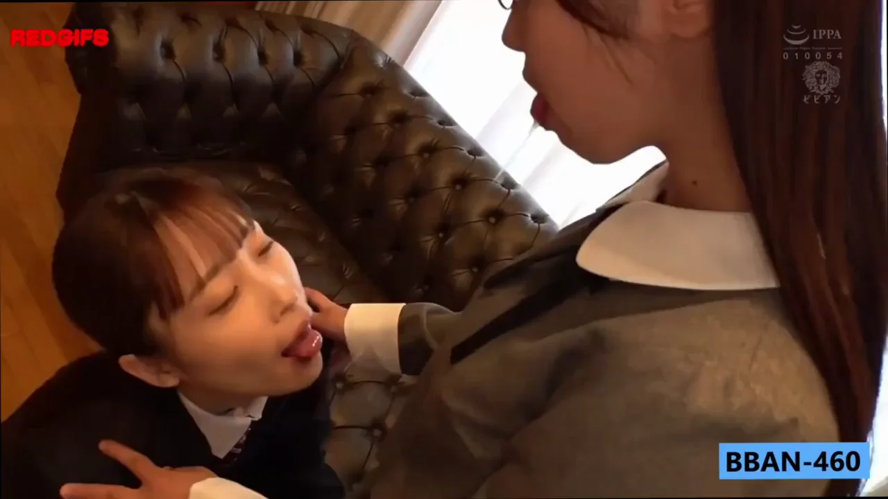 Sloppy Spit-Drenched Lesbian Kiss Fest: Japanese Schoolgirl Tongues Collide