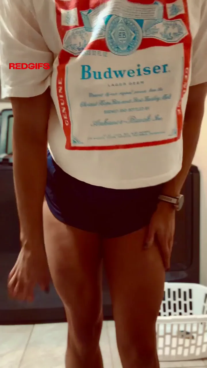 MILF's Laundry Tease: Budweiser Tits & Ass 🍻🍑