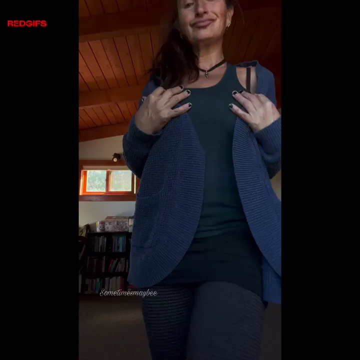 Preggo MILF 'Dressing' for Work with Massive Tits Tease 😈🍈🍈