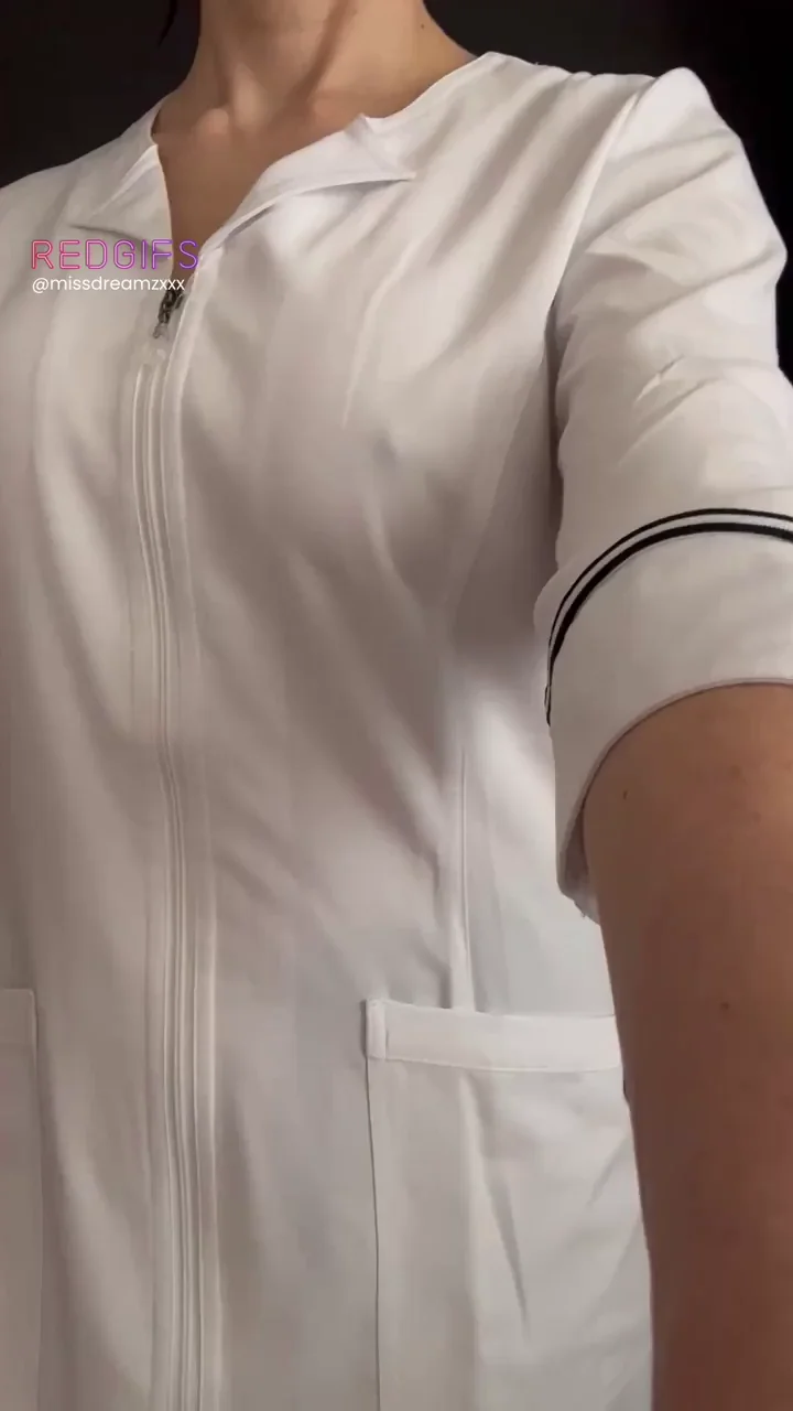 MILF Nurse's Massive Titties Spill Out, No Bra Tease Before Work Shift