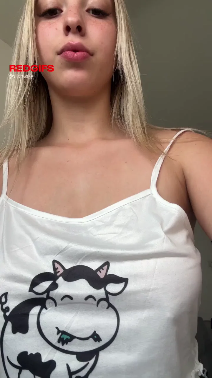 Silenasky Milks Her Massive Tits in Slutty Cow Tee Tease