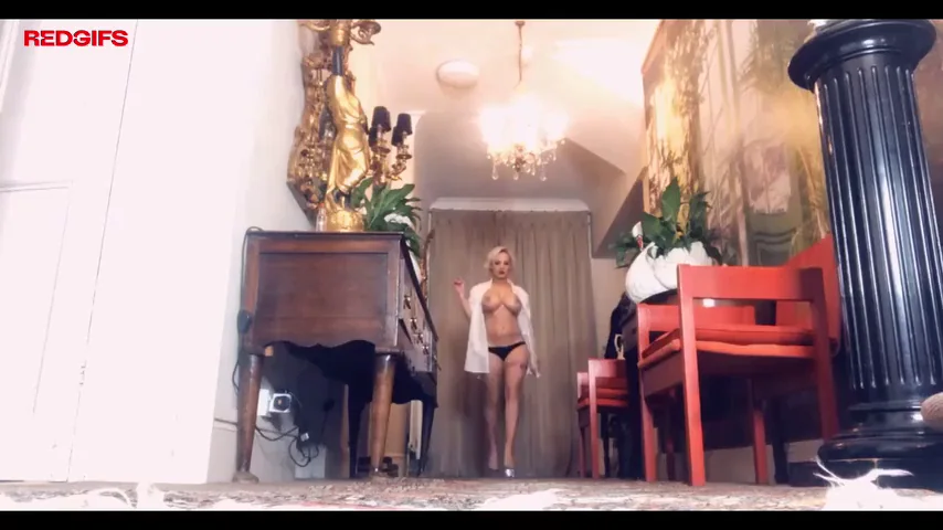 🔥 Mystery Blonde MILF's Massive Tits Tease in Fancy Room 💦