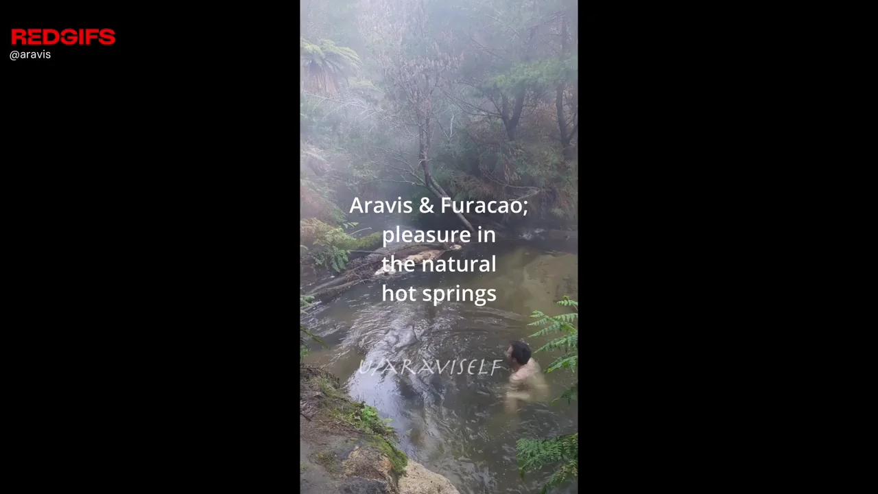 In the natural hot springs!