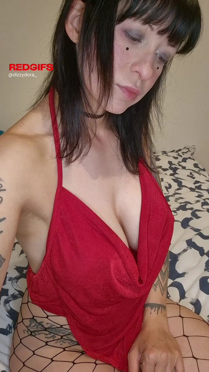 Quick Titty Tease in Red Dress 😈💦