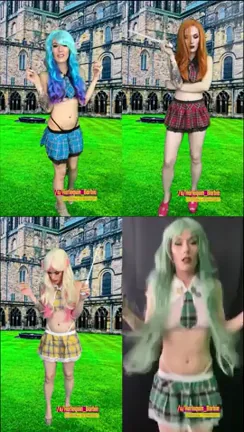 Hogwarts Sluts: Slytherin Seductresses Tease in Tiny Skirts & Thongs