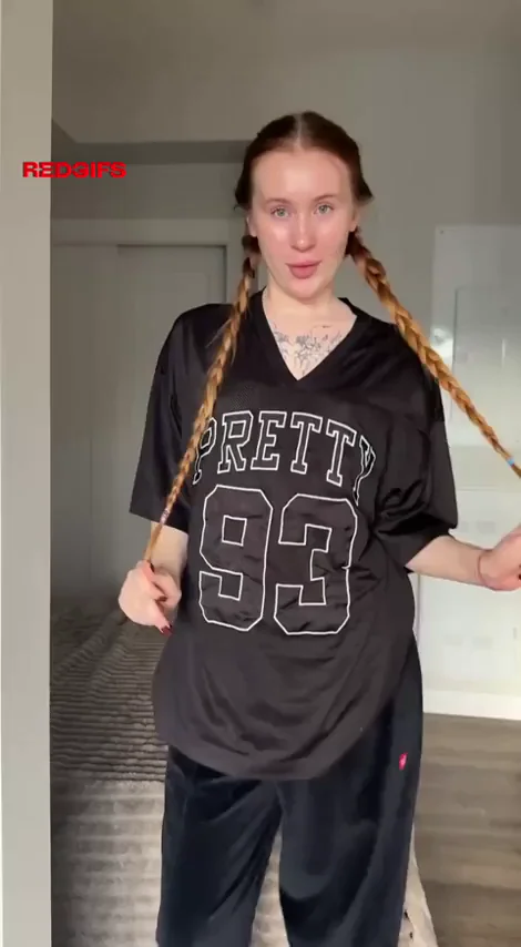 🔥 Ginger Cutie Teases in Oversized Jersey & Track Pants 😈