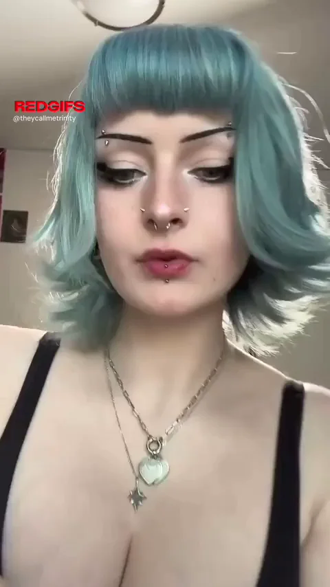 Two Hit Wonder Goth Babe's Massive Tits Tease 😈💦