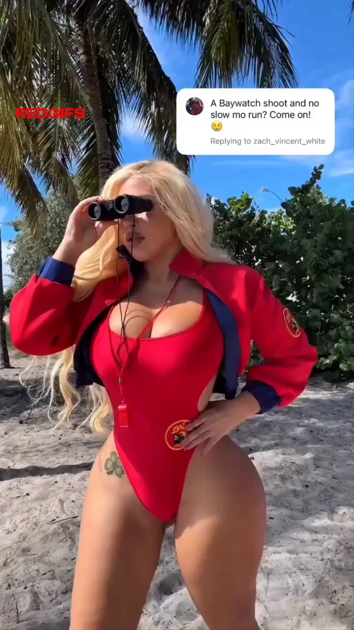 Baywatch Babe's Thicc Tits & Juicy Ass Tease 🔥🍑