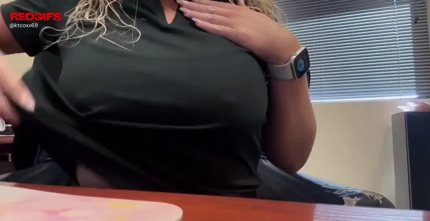 Busty Slut Flashes Massive Tits on Teams Call
