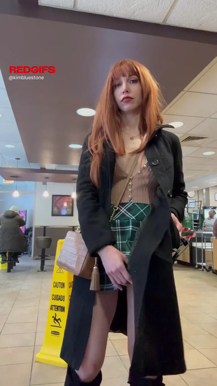🔥 Redhead Hotwife's Naughty Panties Peek in Public Mall 😈