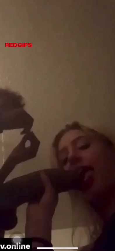 White slut sucking BBC while rolling up