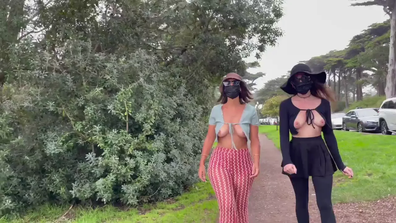 🔥 Slutty Friends Flash Tits Publicly with OliHeart 😈