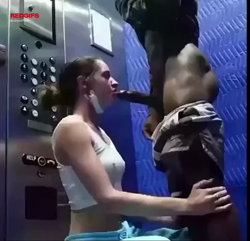 😈 Elevator Blowjob Risk - Almost Caught Sucking Huge Black Cock 💦