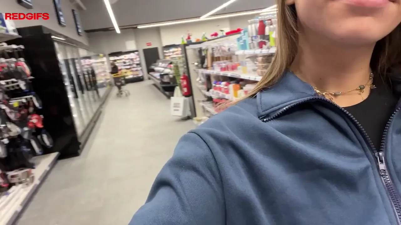 Showing off my tiddies for those bored husbands in the store
