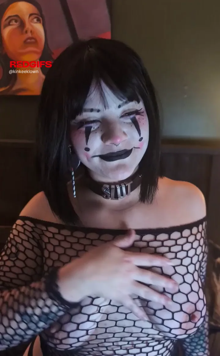Clown Slut's Raw All-Night Tease: Fishnet Tits & Dripping Emo Vibes