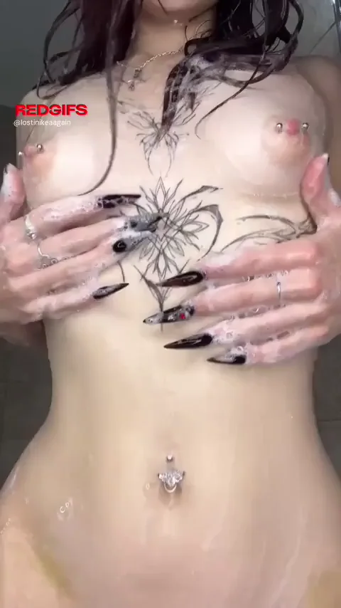Hate Showering Solo: Inked Slut's Soapy Tit Tease