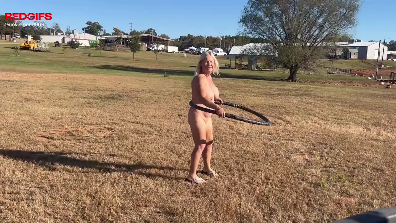 56yo GILF's Naughty Outdoor Hula Hoop Workout for Studs! 🍑🔥